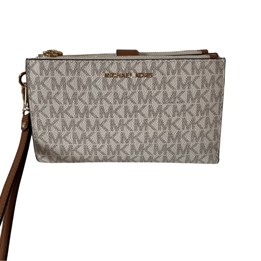 Michael Kors Jet Set Double Zip Vanilla Wristlet